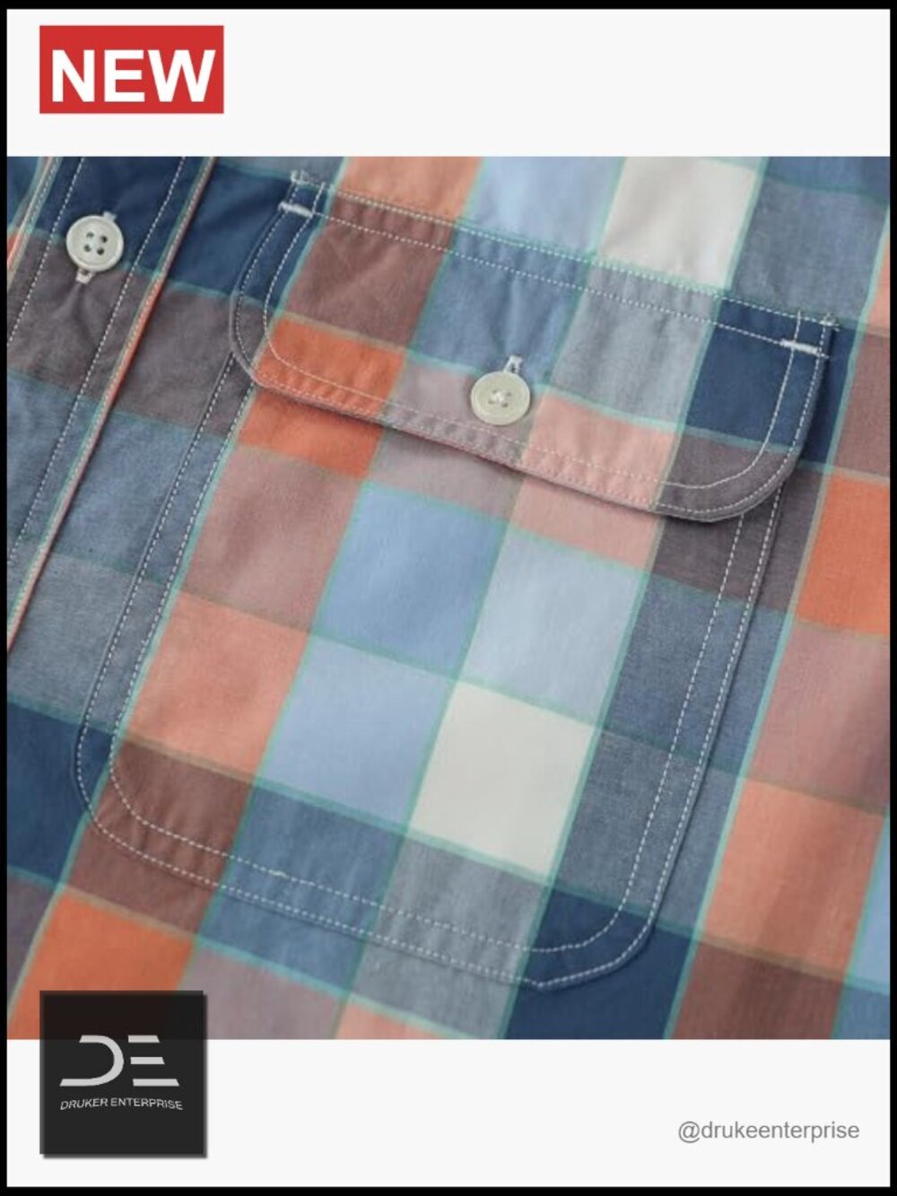 Men's Short Sleeve Button Down Shirt Plaid Western Style Regular Fit - Picture 5 of 5